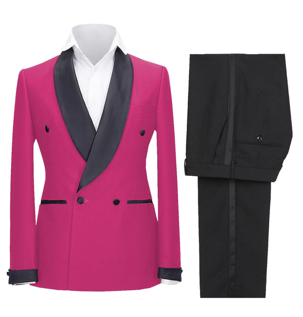 Tiavllya Tiavllya Fashion Mens Suit Double Breasts Shawl Lapel 2 Pieces (Blazer+Pants)