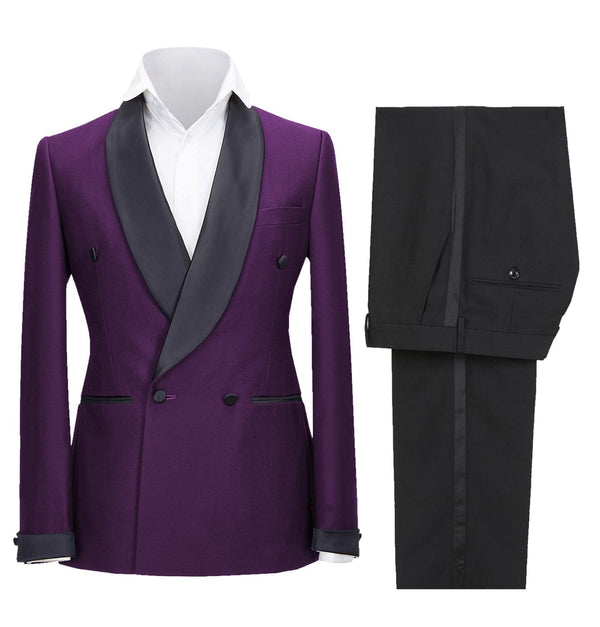 Tiavllya Tiavllya Fashion Mens Suit Double Breasts Shawl Lapel 2 Pieces (Blazer+Pants)