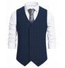 Tiavllya Tiavllya Fashion Mens Suit Vest Plaid Double Breasted Peak Lapel
