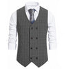 Tiavllya Tiavllya Fashion Mens Suit Vest Plaid Double Breasted Peak Lapel