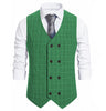 Tiavllya Tiavllya Fashion Mens Suit Vest Plaid Double Breasted Peak Lapel