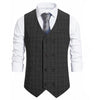 Tiavllya Tiavllya Fashion Mens Suit Vest Plaid Double Breasted Peak Lapel