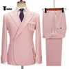 Tiavllya Tiavllya Formal 2 Piece Men's Suit Slim Fit Peak Lapel Tuxedo For Wedding (Blazer+Pants)