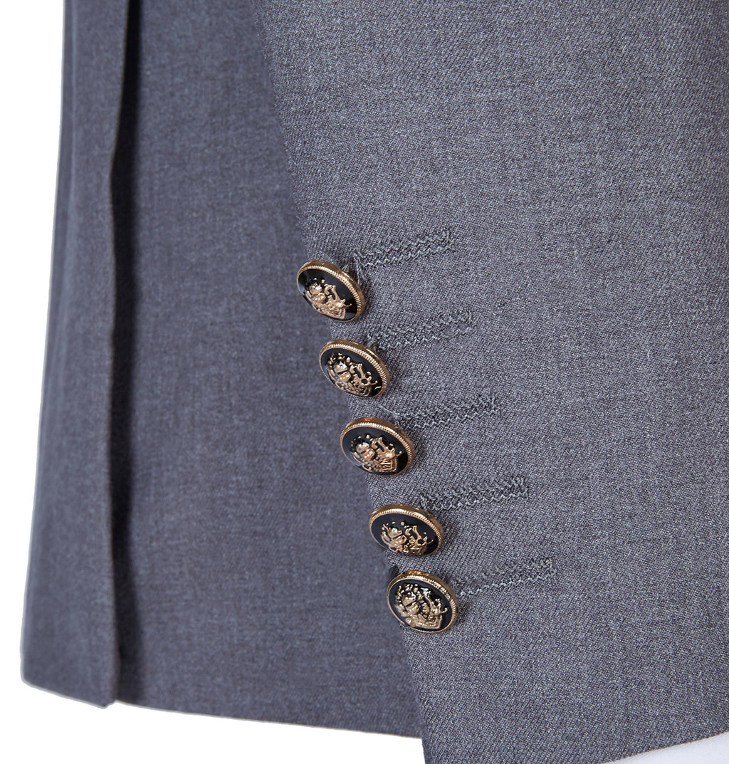 Tiavllya Tiavllya Formal 2 Pieces Mens Suit Double Breasted Flat Notch Lapel Tuxedos (Blazer+Pants)