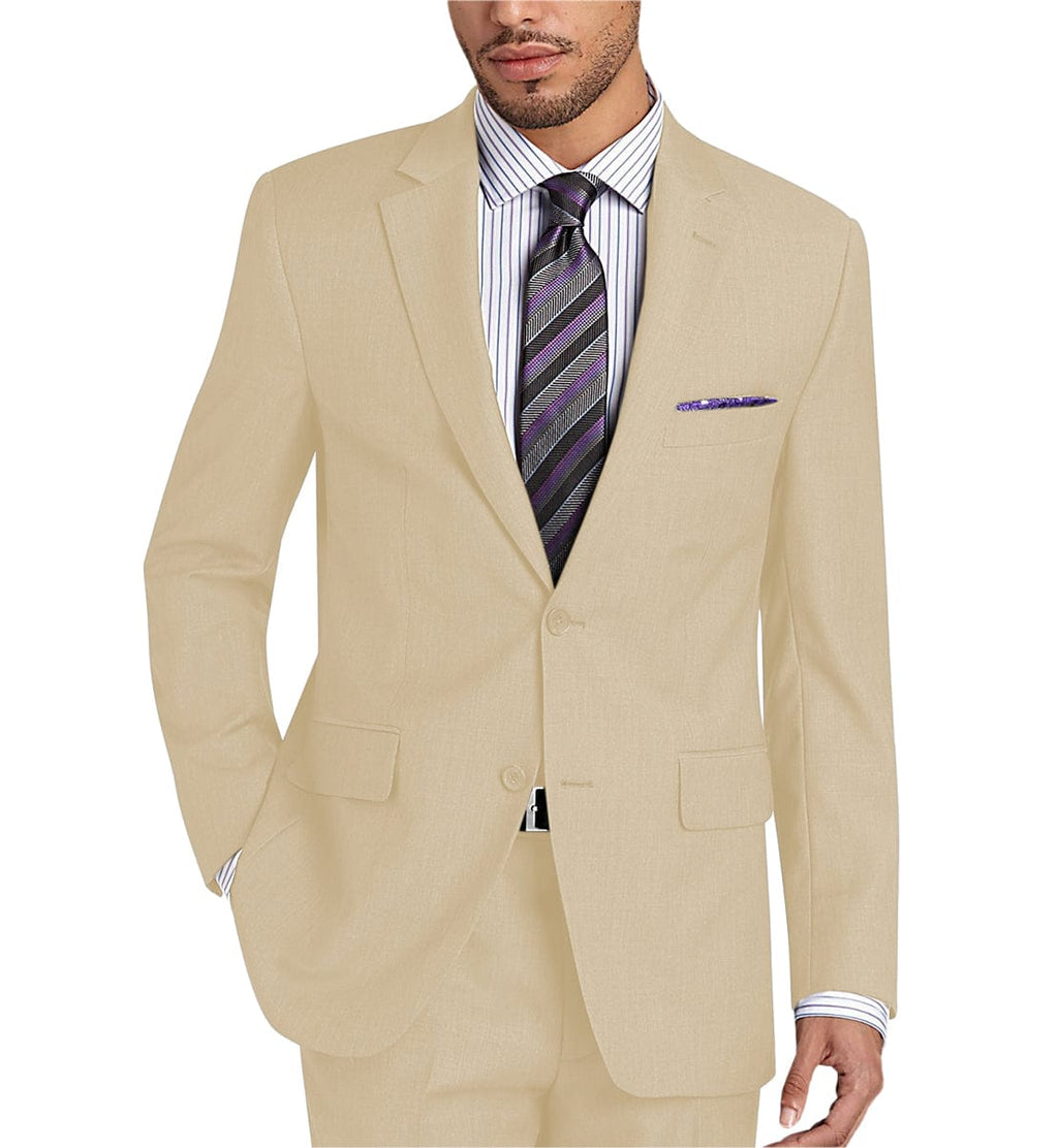 Tiavllya Tiavllya Formal 2 Pieces Mens Suit Flat Notch Lapel Tuxedos For Wedding (Blazer+Pants)