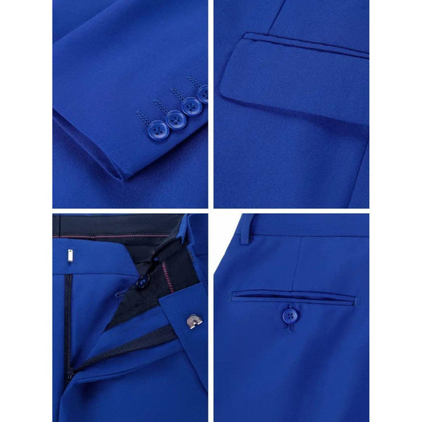 Tiavllya Tiavllya Formal 2 Pieces Mens Suit Flat Notch Lapel Tuxedos For Wedding (Blazer+Pants)