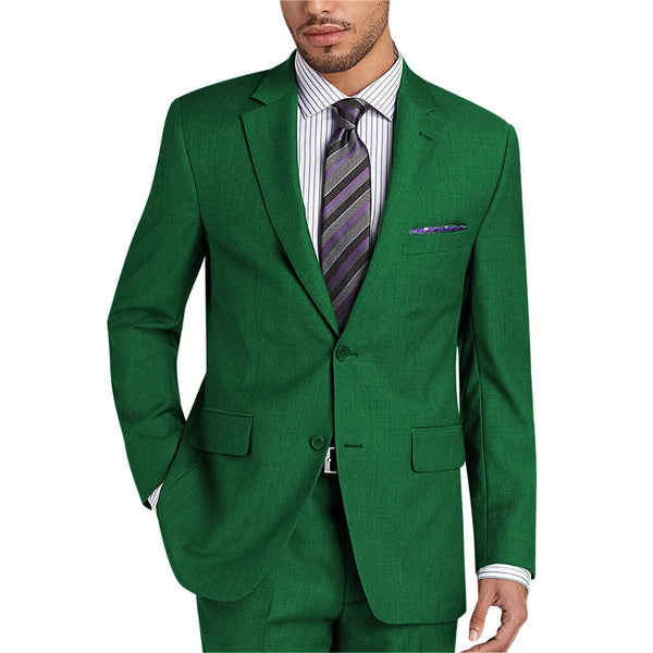 Tiavllya Tiavllya Formal 2 Pieces Mens Suit Flat Notch Lapel Tuxedos For Wedding (Blazer+Pants)