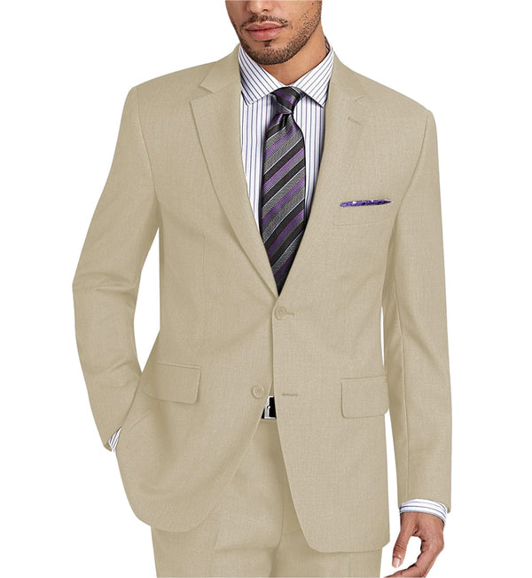 Tiavllya Tiavllya Formal 2 Pieces Mens Suit Flat Notch Lapel Tuxedos For Wedding (Blazer+Pants)