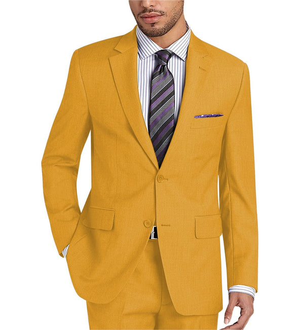 Tiavllya Tiavllya Formal 2 Pieces Mens Suit Flat Notch Lapel Tuxedos For Wedding (Blazer+Pants)