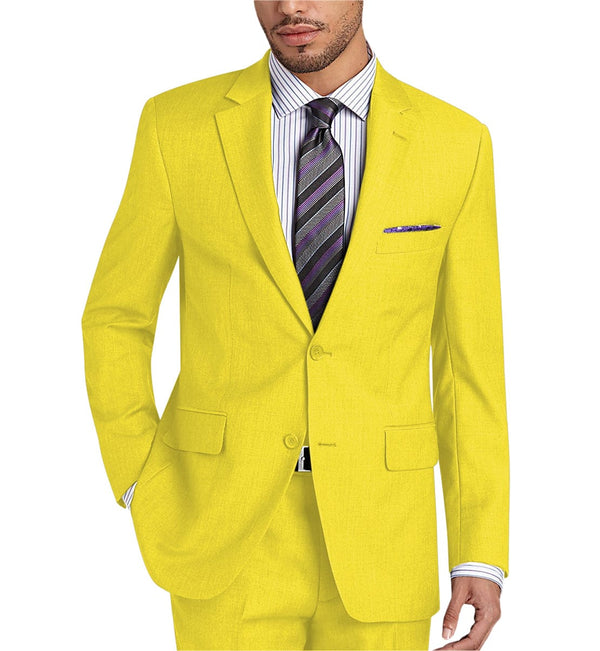 Tiavllya Tiavllya Formal 2 Pieces Mens Suit Flat Notch Lapel Tuxedos For Wedding (Blazer+Pants)