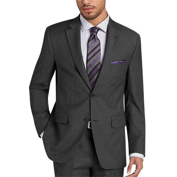Tiavllya Tiavllya Formal 2 Pieces Mens Suit Flat Notch Lapel Tuxedos For Wedding (Blazer+Pants)