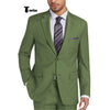Tiavllya Tiavllya Formal 2 Pieces Mens Suit Flat Notch Lapel Tuxedos For Wedding (Blazer+Pants)