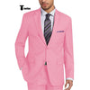 Tiavllya Tiavllya Formal 2 Pieces Mens Suit Flat Notch Lapel Tuxedos For Wedding (Blazer+Pants)
