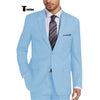 Tiavllya Tiavllya Formal 2 Pieces Mens Suit Flat Notch Lapel Tuxedos For Wedding (Blazer+Pants)