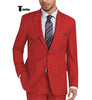 Tiavllya Tiavllya Formal 2 Pieces Mens Suit Flat Notch Lapel Tuxedos For Wedding (Blazer+Pants)