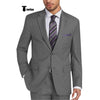 Tiavllya Tiavllya Formal 2 Pieces Mens Suit Flat Notch Lapel Tuxedos For Wedding (Blazer+Pants)