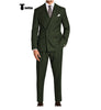 Tiavllya Tiavllya Formal 2 Pieces Mens Suit Flat Peak Lapel Double Breasted Tuxedos For Wedding (Blazer+Pants)