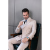 Tiavllya Tiavllya Formal 2 Pieces Mens Suit Flat Peak Lapel Double Breasted Tuxedos For Wedding (Blazer+Pants)