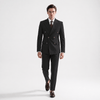 Tiavllya Tiavllya Formal 2 Pieces Mens Suit Flat Peak Lapel Double Breasted Tuxedos For Wedding (Blazer+Pants)