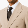 Tiavllya Tiavllya Formal 2 Pieces Mens Suit Flat Peak Lapel Double Breasted Tuxedos For Wedding (Blazer+Pants)