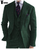 Tiavllya Tiavllya Formal 3 Piece Mens Suit Herringbone Notch Lapel Blazer (Blazer Vest+Pants)