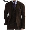Tiavllya Tiavllya Formal 3 Piece Mens Suit Herringbone Notch Lapel Blazer (Blazer Vest+Pants)