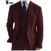 Tiavllya Tiavllya Formal 3 Piece Mens Suit Herringbone Notch Lapel Blazer (Blazer Vest+Pants)