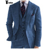 Tiavllya Tiavllya Formal 3 Piece Mens Suit Herringbone Notch Lapel Blazer (Blazer Vest+Pants)
