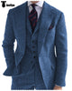 Tiavllya Tiavllya Formal 3 Piece Mens Suit Herringbone Notch Lapel Blazer (Blazer Vest+Pants)