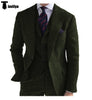 Tiavllya Tiavllya Formal 3 Piece Mens Suit Herringbone Notch Lapel Blazer (Blazer Vest+Pants)