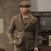 Tiavllya Tiavllya Formal 3 Piece Mens Suit Herringbone Notch Lapel Blazer (Blazer Vest+Pants)