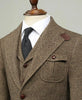 Tiavllya Tiavllya Formal 3 Piece Mens Suit Herringbone Notch Lapel Blazer (Blazer Vest+Pants)