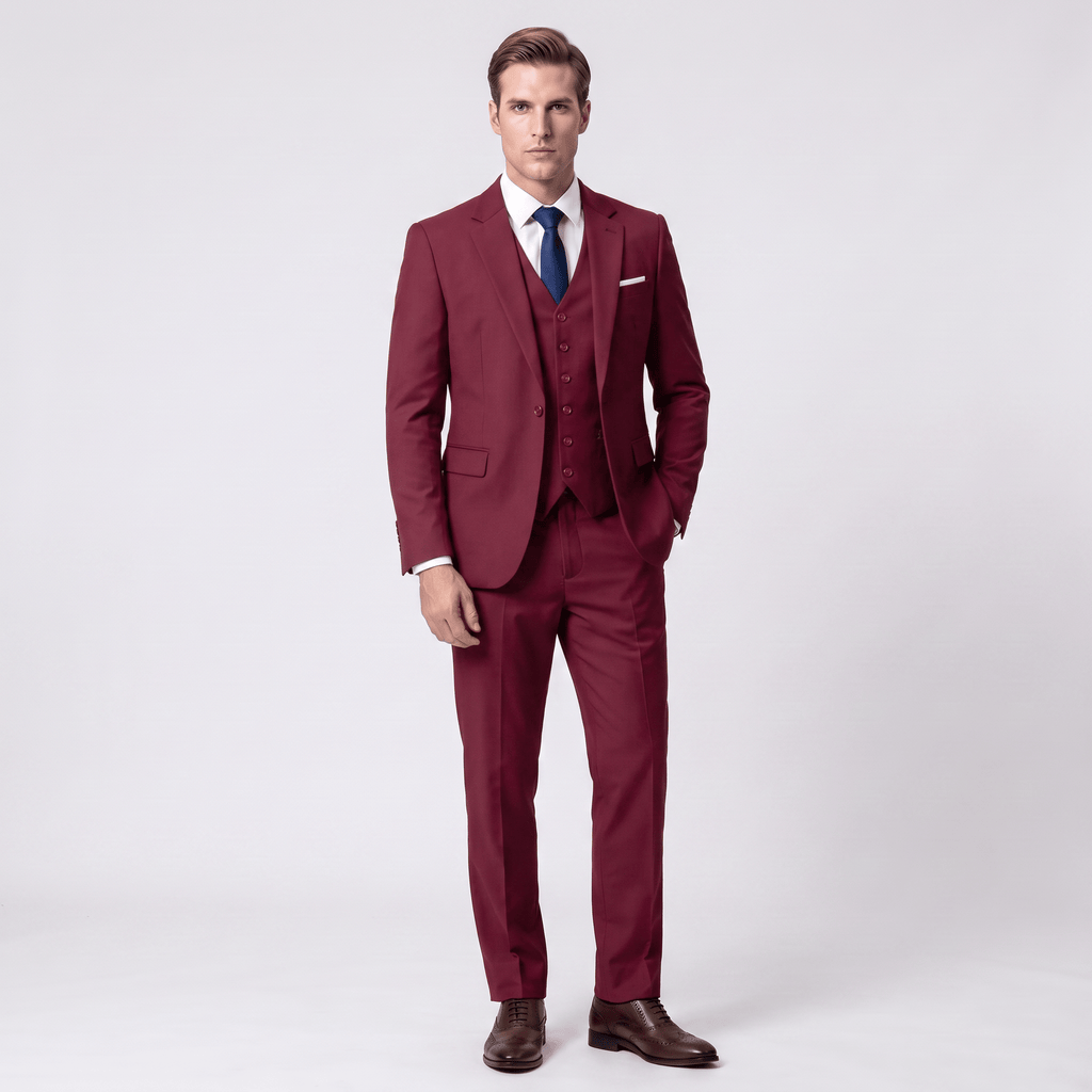 Tiavllya Tiavllya Formal 3 Pieces Men's Suit Flat Notch Lapel Tuxedos (Blazer+vest+Pants)