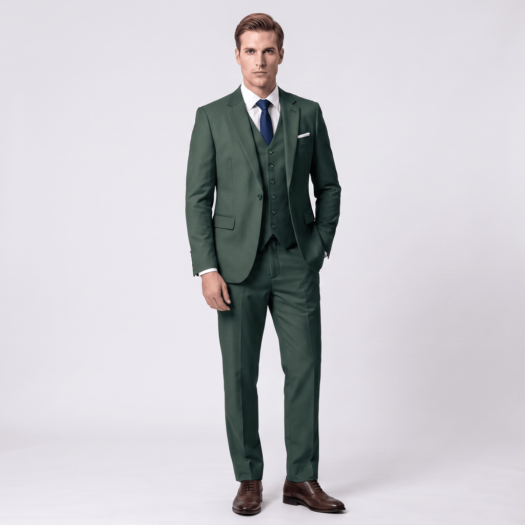 Tiavllya Tiavllya Formal 3 Pieces Men's Suit Flat Notch Lapel Tuxedos (Blazer+vest+Pants)
