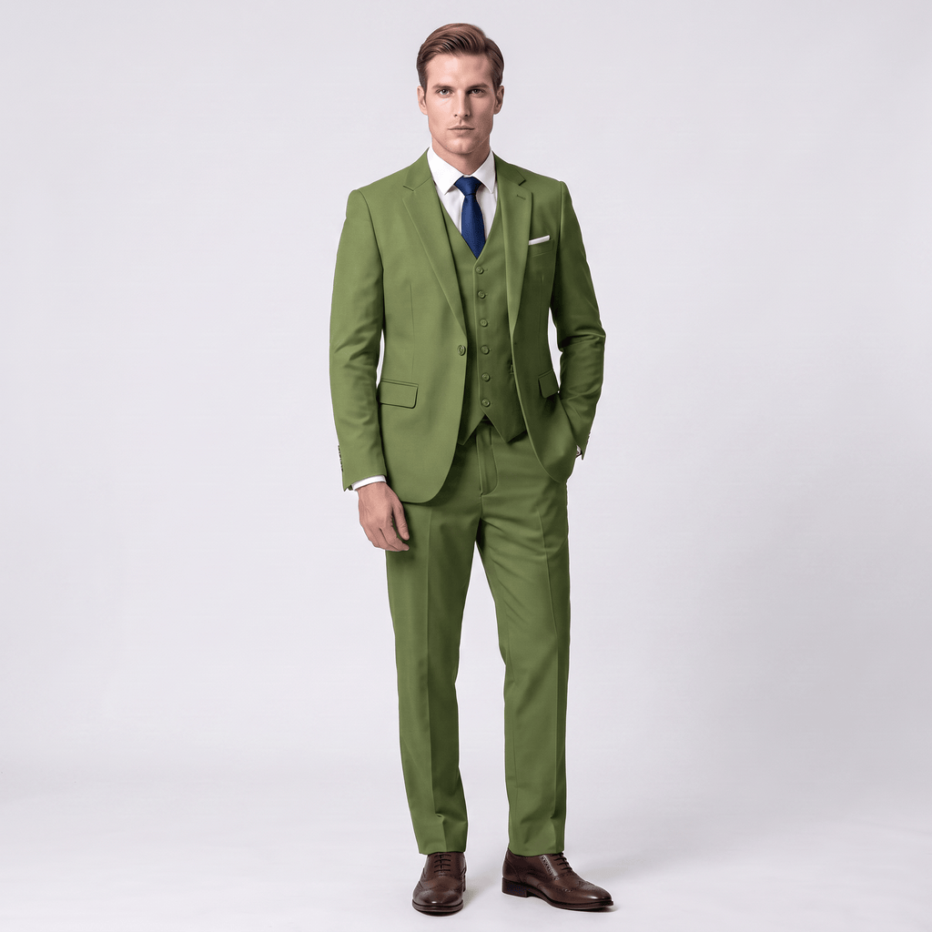 Tiavllya Tiavllya Formal 3 Pieces Men's Suit Flat Notch Lapel Tuxedos (Blazer+vest+Pants)