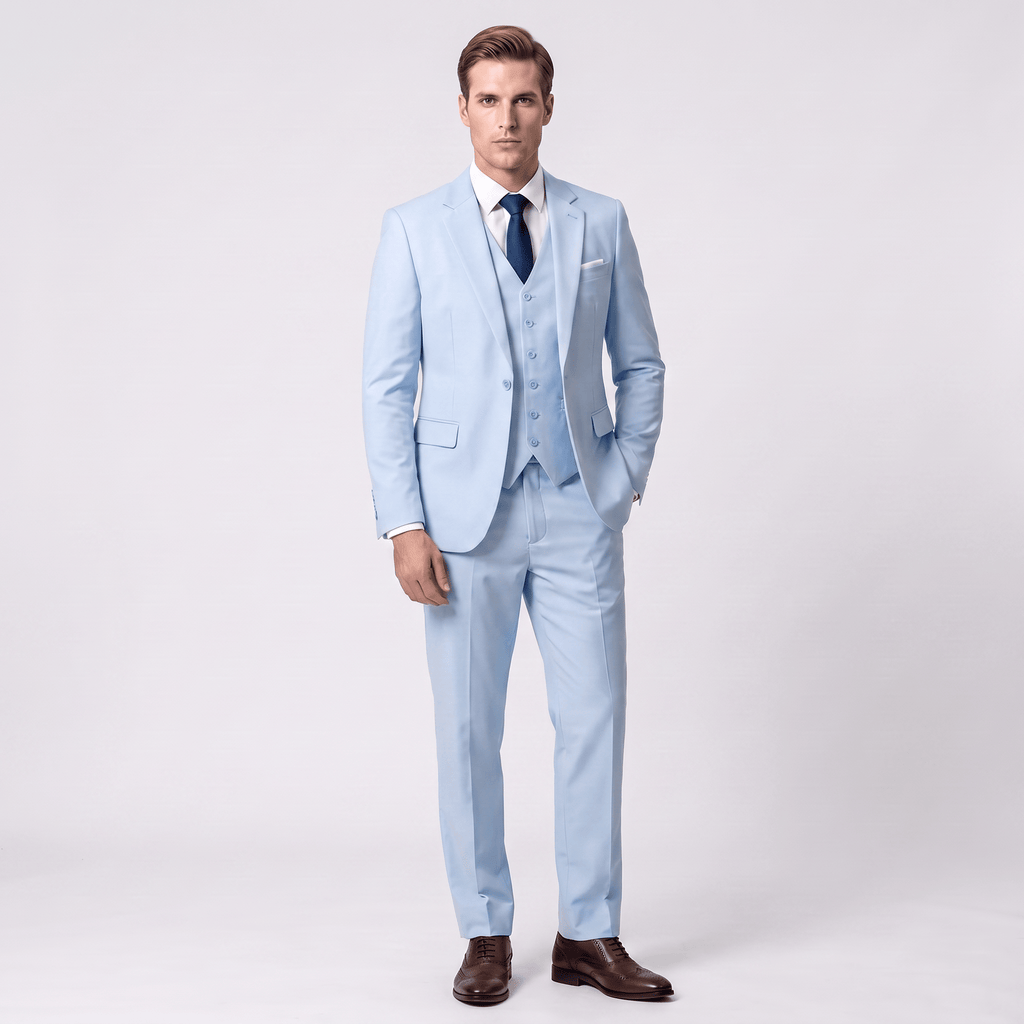 Tiavllya Tiavllya Formal 3 Pieces Men's Suit Flat Notch Lapel Tuxedos (Blazer+vest+Pants)