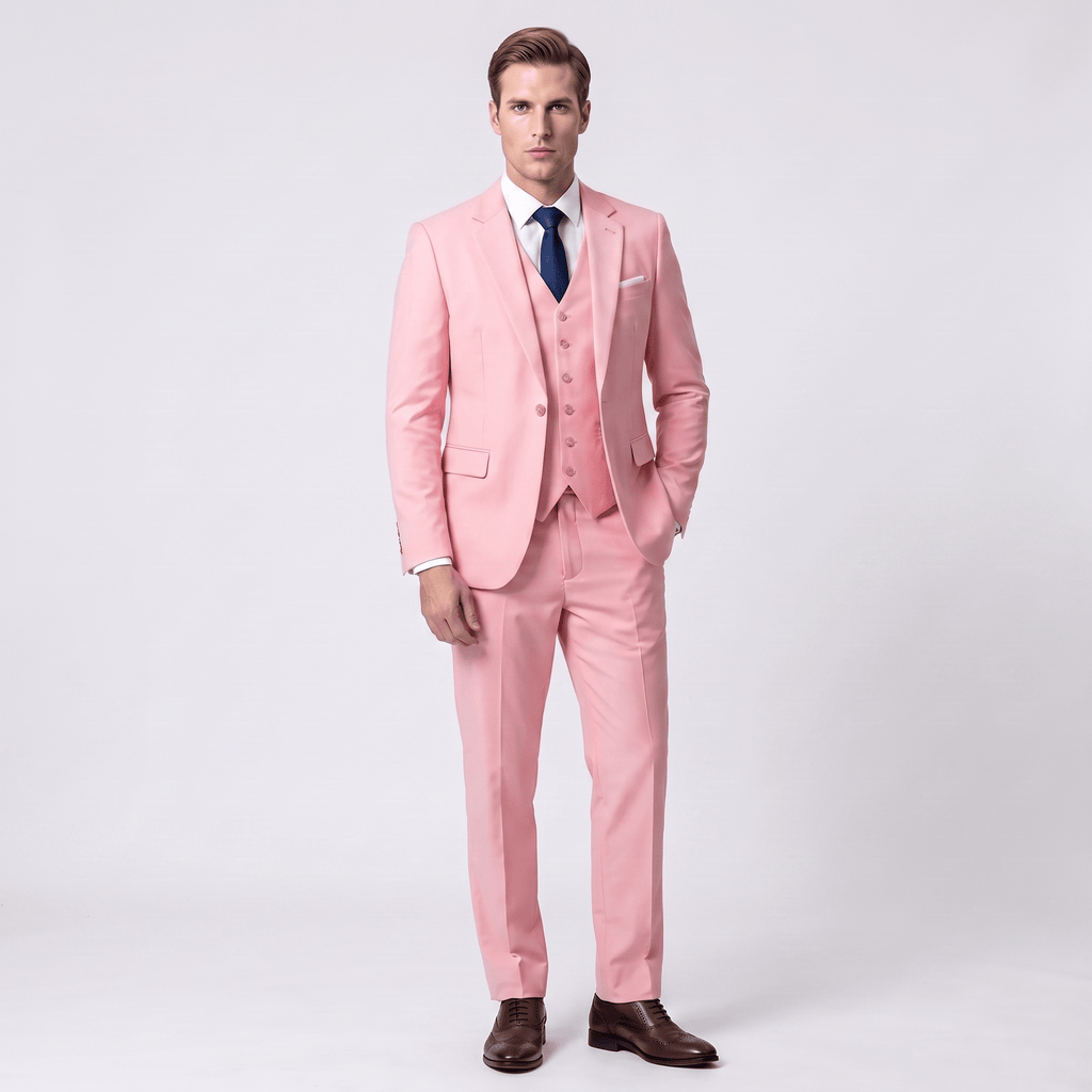 Tiavllya Tiavllya Formal 3 Pieces Men's Suit Flat Notch Lapel Tuxedos (Blazer+vest+Pants)