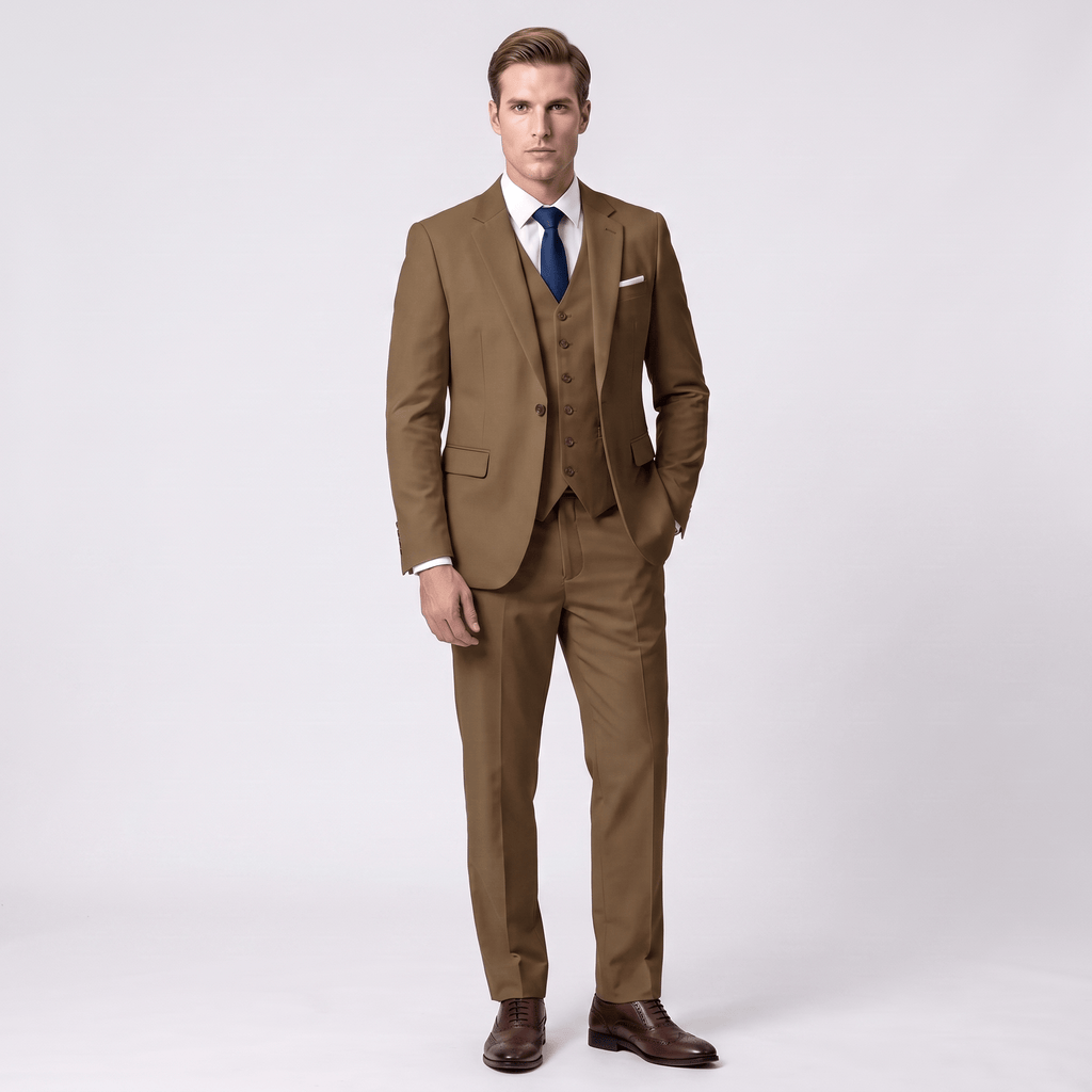 Tiavllya Tiavllya Formal 3 Pieces Men's Suit Flat Notch Lapel Tuxedos (Blazer+vest+Pants)