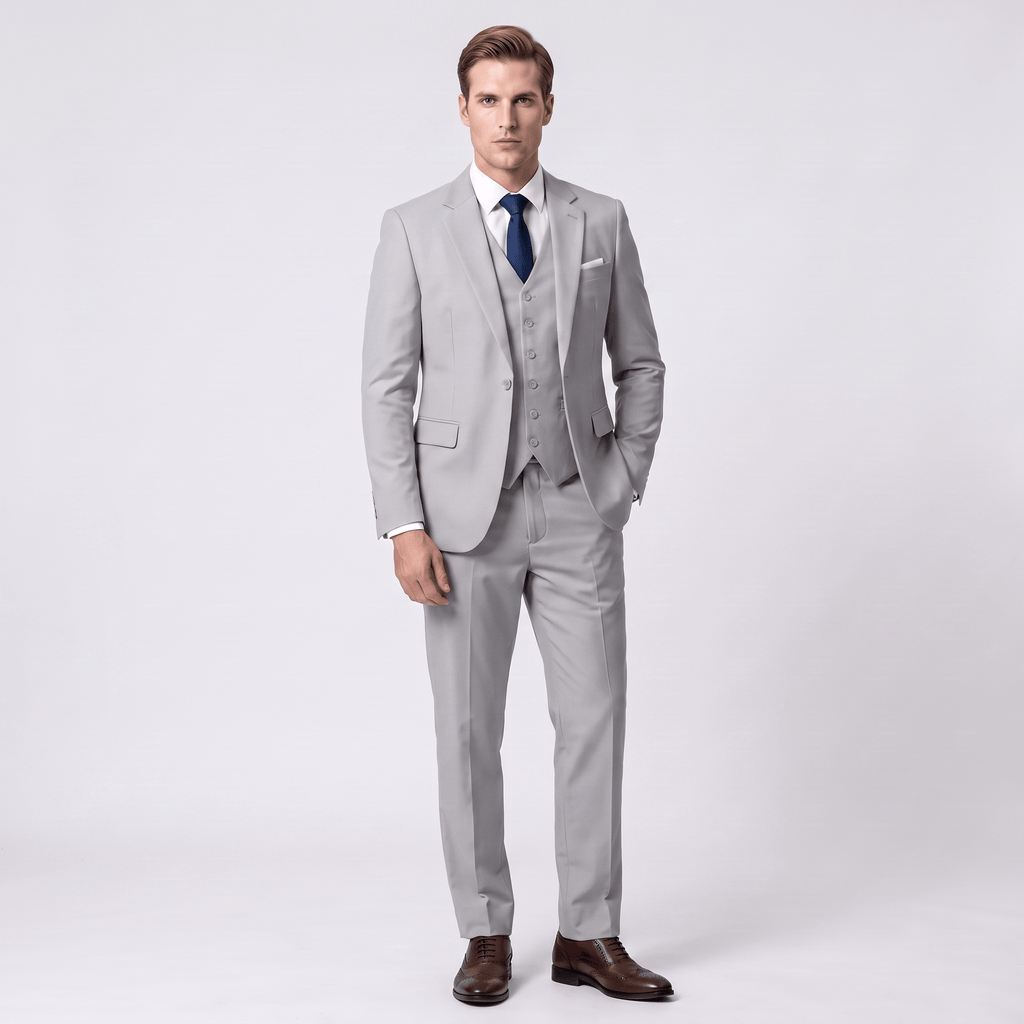 Tiavllya Tiavllya Formal 3 Pieces Men's Suit Flat Notch Lapel Tuxedos (Blazer+vest+Pants)