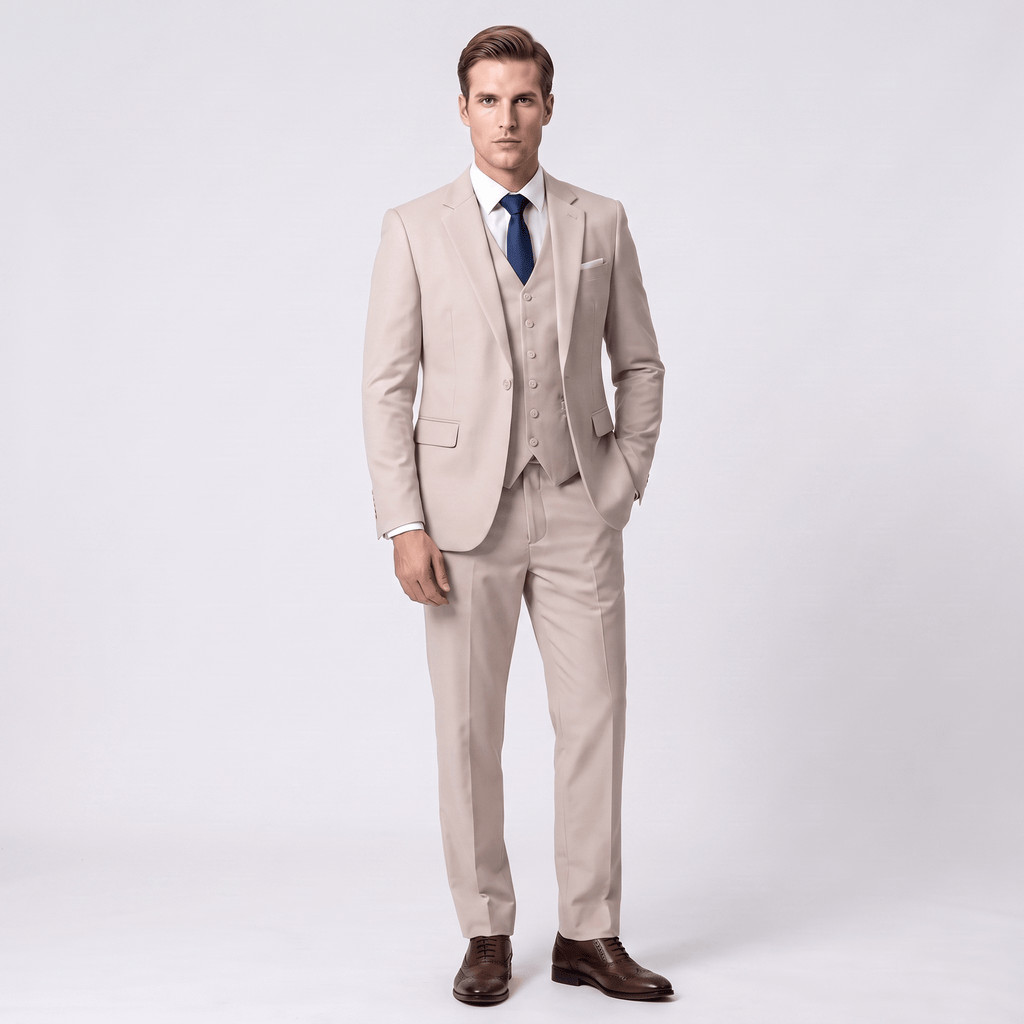 Tiavllya Tiavllya Formal 3 Pieces Men's Suit Flat Notch Lapel Tuxedos (Blazer+vest+Pants)