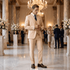 Tiavllya Tiavllya Formal 3 Pieces Men's Suit Flat Notch Lapel Tuxedos (Blazer+vest+Pants)