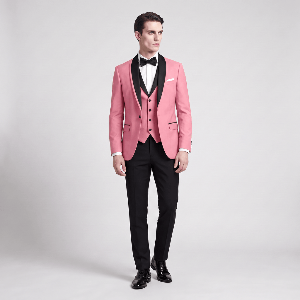 Tiavllya Tiavllya Formal 3 Pieces Mens Suit Flat Shawl Lapel Tuxedos (Blazer+vest+Pants)
