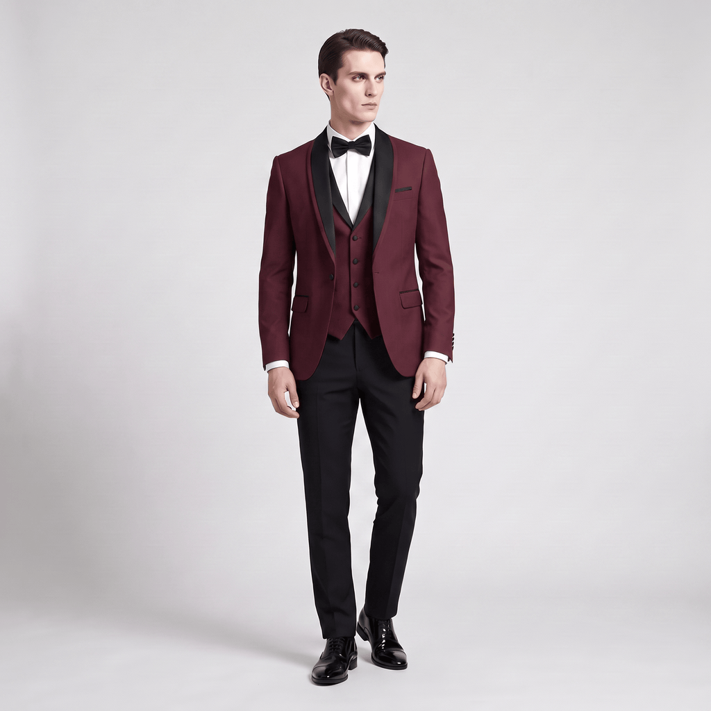 Tiavllya Tiavllya Formal 3 Pieces Mens Suit Flat Shawl Lapel Tuxedos (Blazer+vest+Pants)