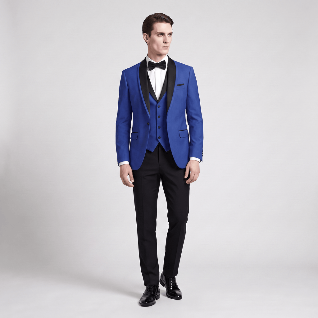 Tiavllya Tiavllya Formal 3 Pieces Mens Suit Flat Shawl Lapel Tuxedos (Blazer+vest+Pants)