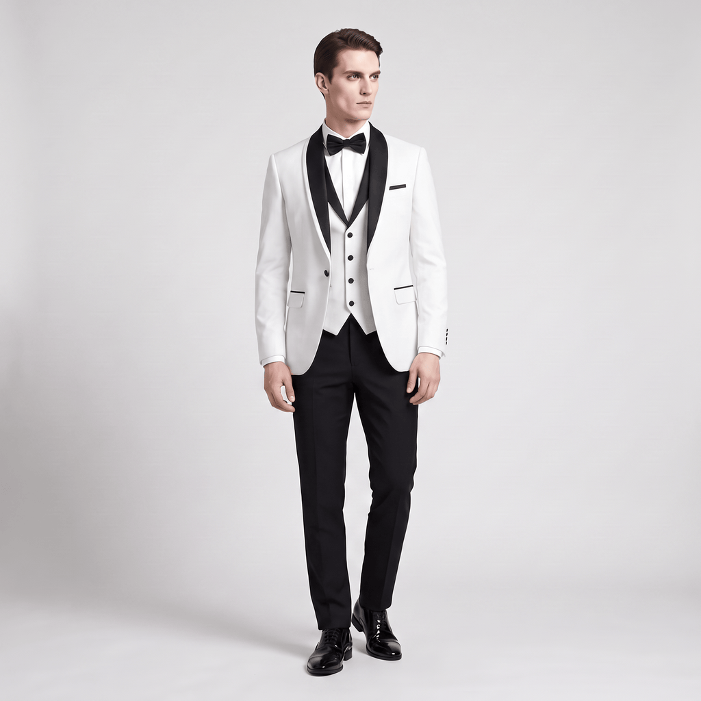 Tiavllya Tiavllya Formal 3 Pieces Mens Suit Flat Shawl Lapel Tuxedos (Blazer+vest+Pants)