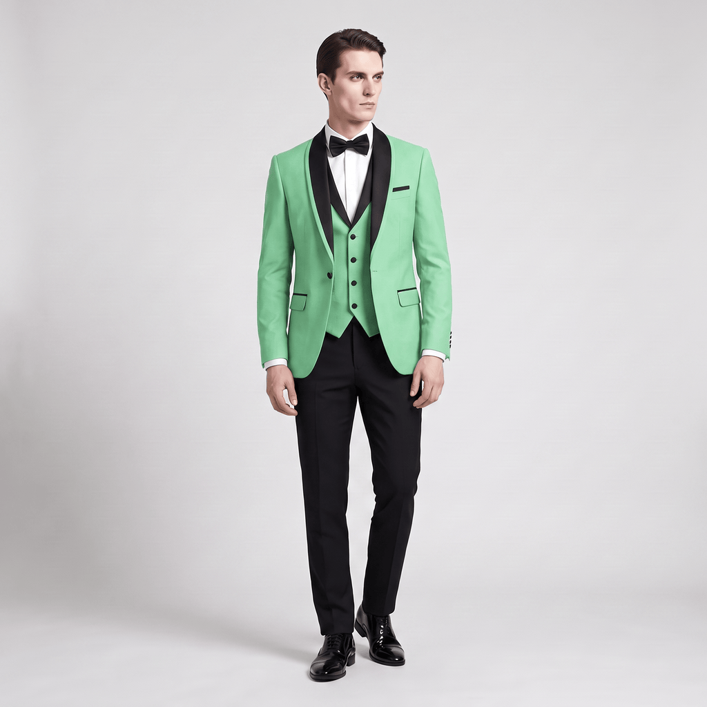 Tiavllya Tiavllya Formal 3 Pieces Mens Suit Flat Shawl Lapel Tuxedos (Blazer+vest+Pants)