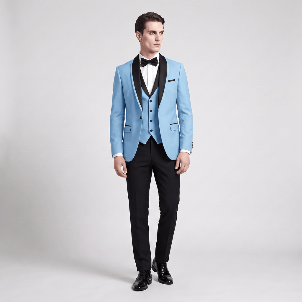Tiavllya Tiavllya Formal 3 Pieces Mens Suit Flat Shawl Lapel Tuxedos (Blazer+vest+Pants)