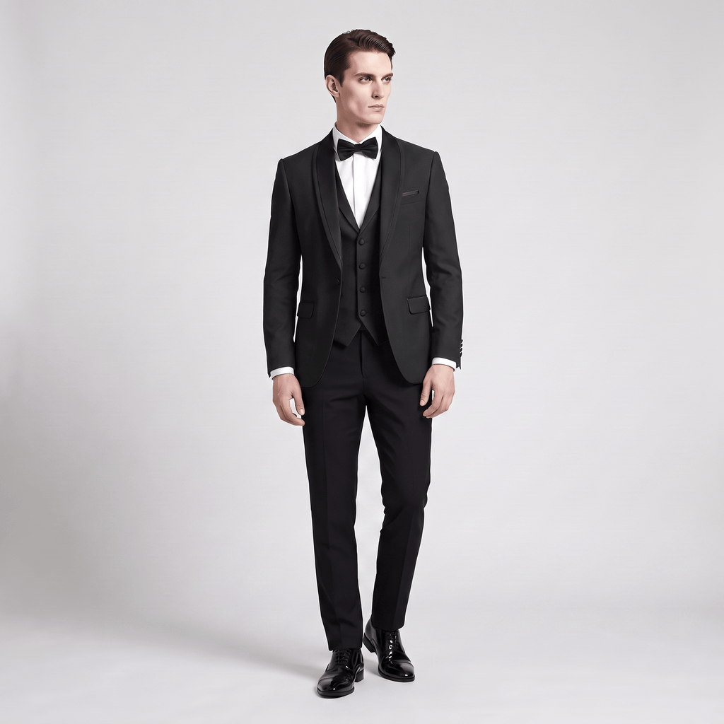 Tiavllya Tiavllya Formal 3 Pieces Mens Suit Flat Shawl Lapel Tuxedos (Blazer+vest+Pants)