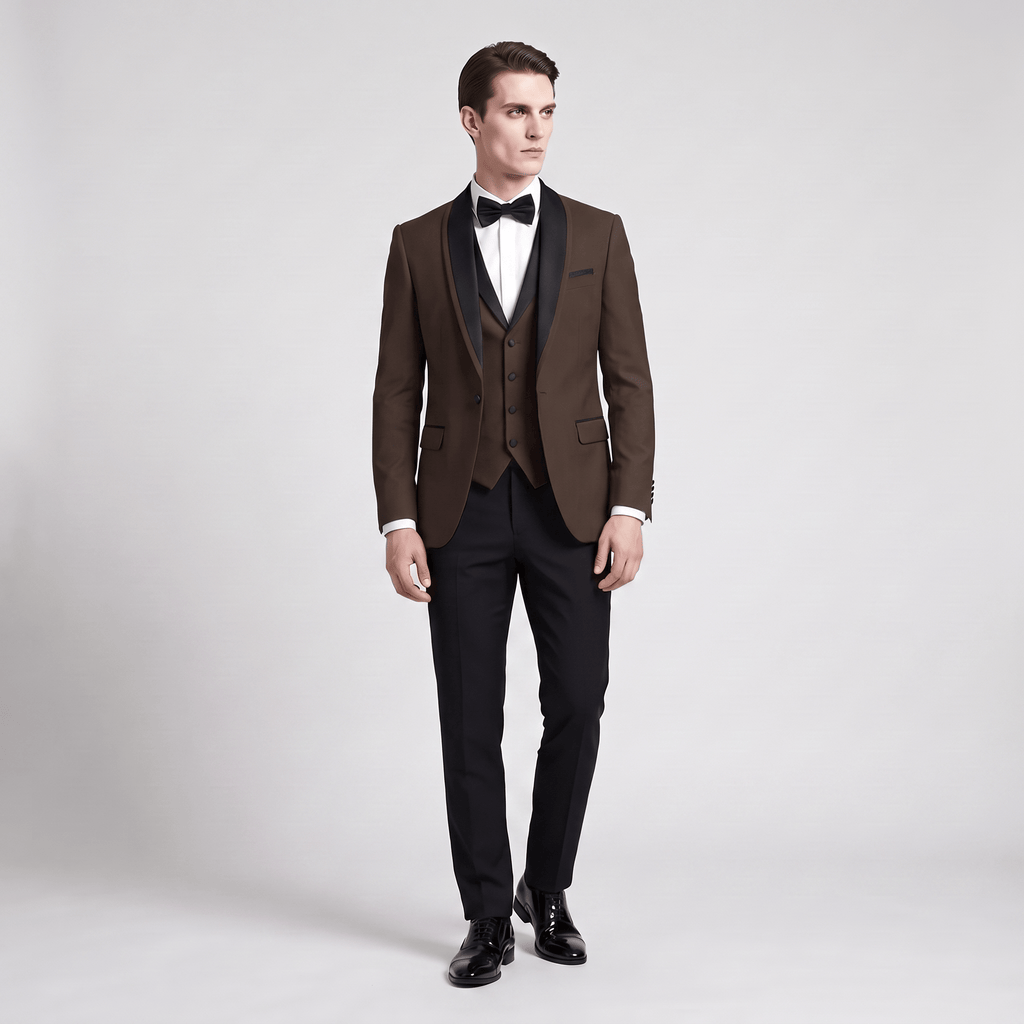 Tiavllya Tiavllya Formal 3 Pieces Mens Suit Flat Shawl Lapel Tuxedos (Blazer+vest+Pants)