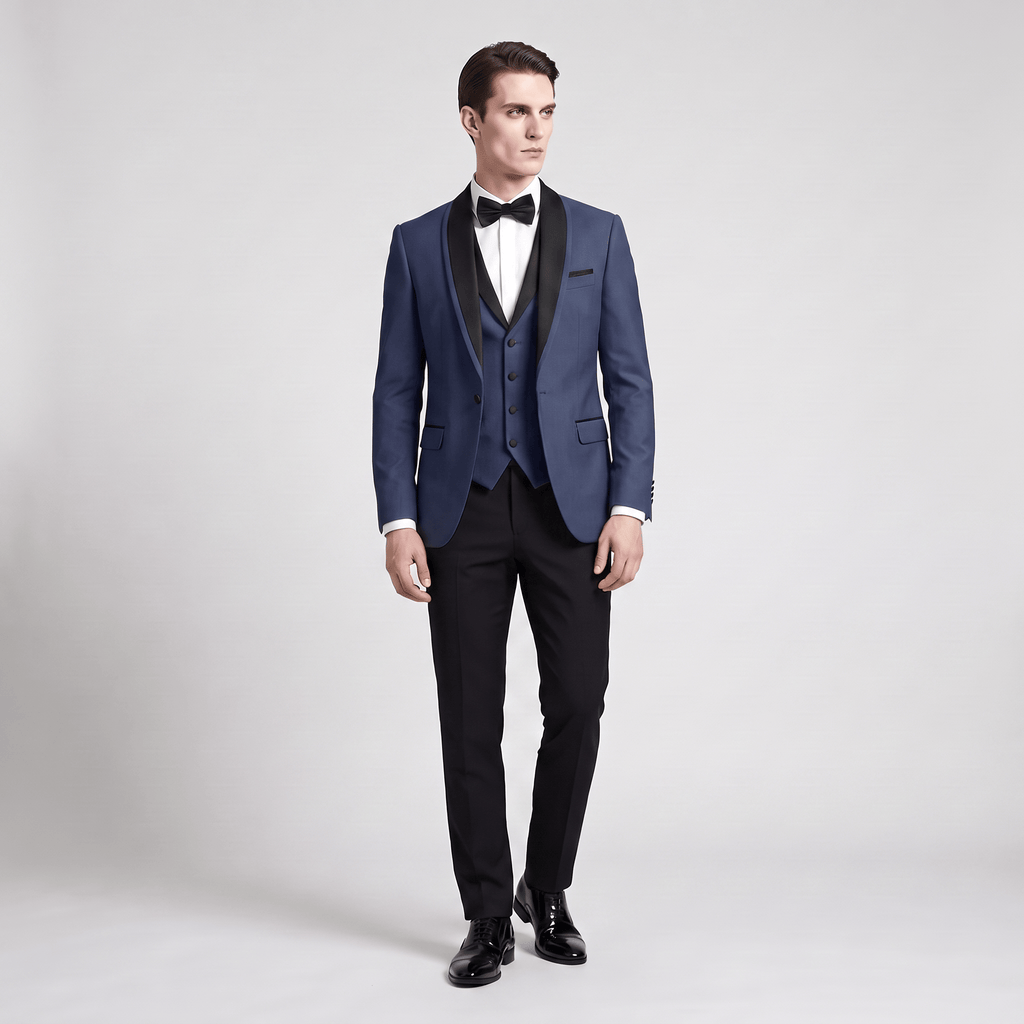 Tiavllya Tiavllya Formal 3 Pieces Mens Suit Flat Shawl Lapel Tuxedos (Blazer+vest+Pants)